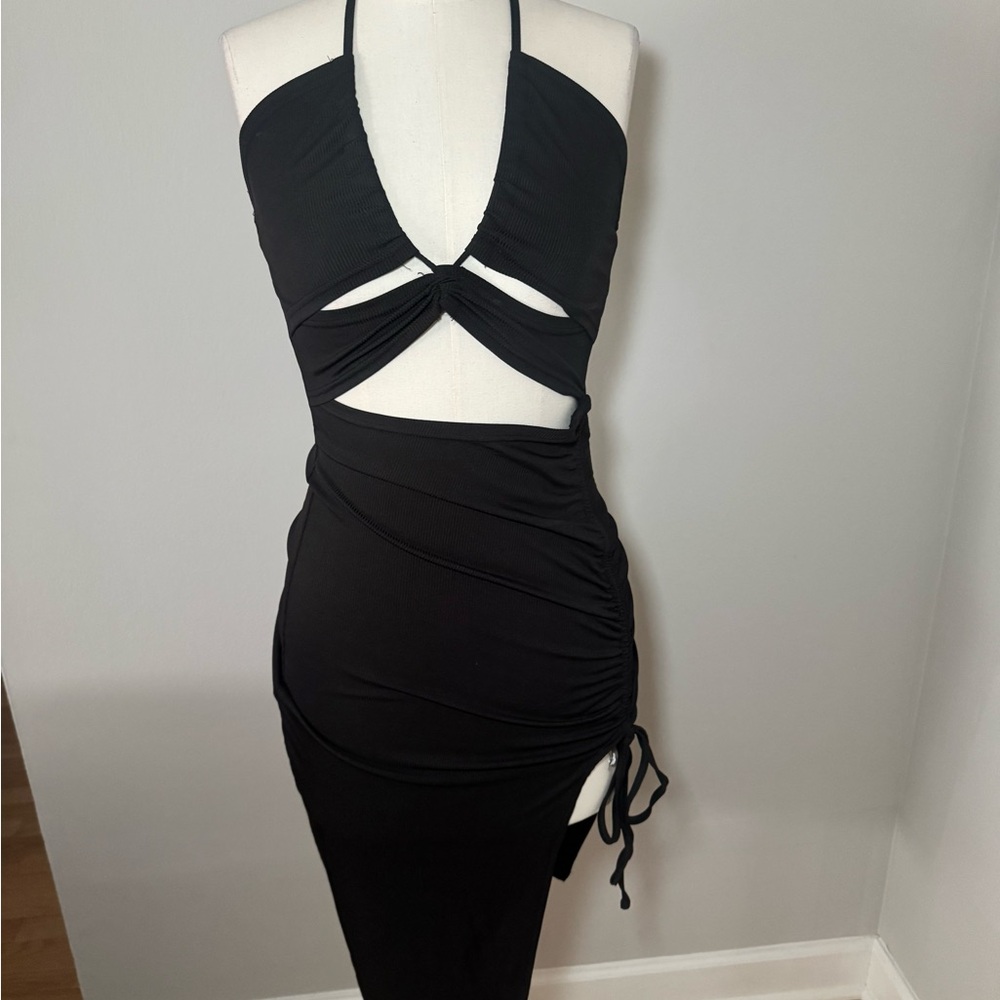 Zaful Black Backless Halter Dress